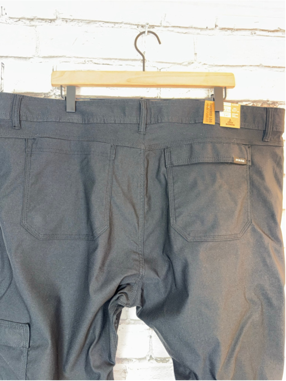Men's prAna Cargo Pants size 42x34 Black Adjustable Waist Zion Slim Pants NEW - Picture 15 of 16